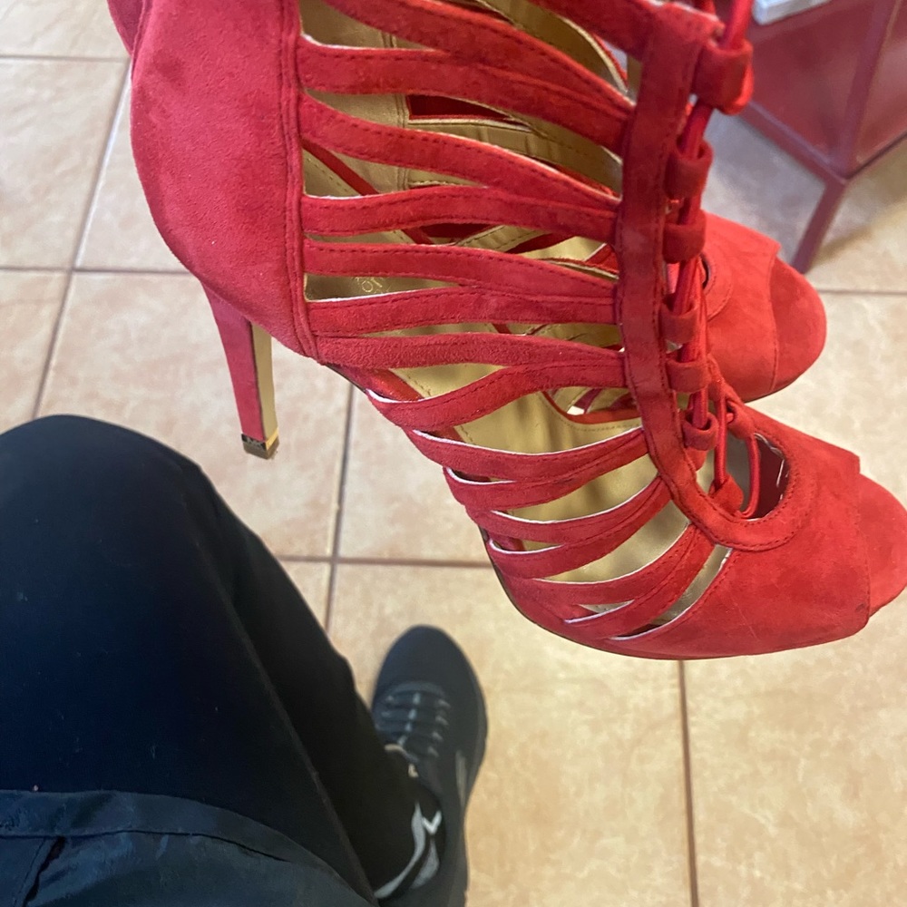 Michael Kors red suede heels